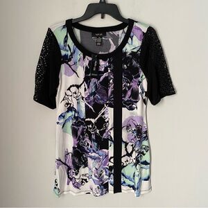 Style&Co. Women’s Scoop Neck Floral Short Sleeve Jersey Knit Tunic Top size PM